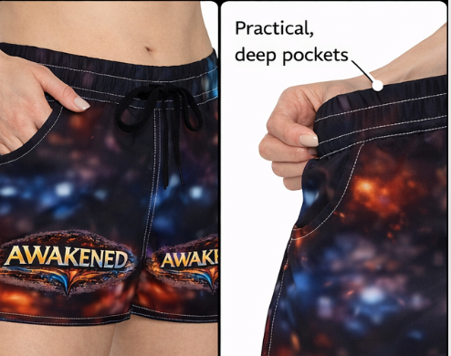 Awakened 'Fire Within' Women's / Men's Casual Shorts – Graphic AOP Lounge & Festival Wear