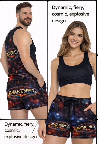 Awakened 'Fire Within' Women's / Men's Casual Shorts – Graphic AOP Lounge & Festival Wear